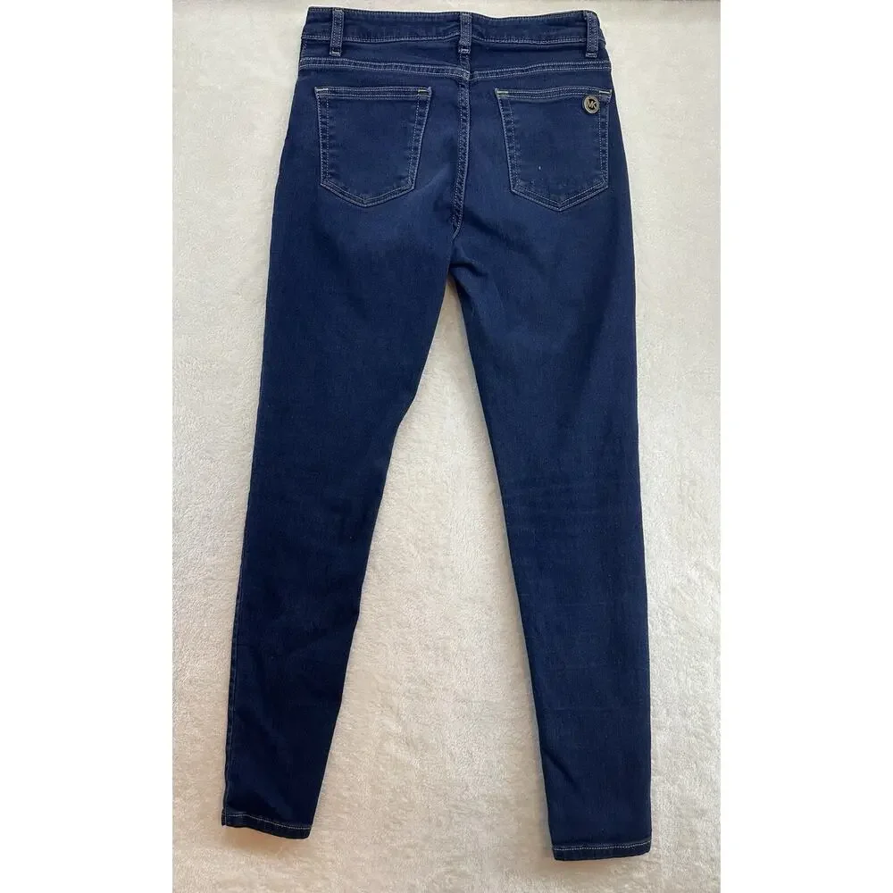 Women's Michael Kors Izzy Skinny Dark Wash Mid Rise Jeans Size 6